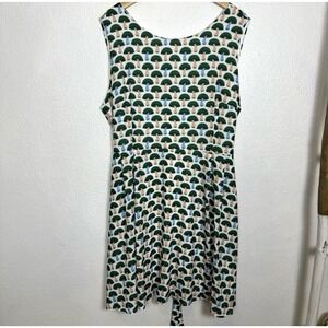 La Soul Mushroom Dress Women's 3XL Sleeveless Tie Waist Retro Lined Fairycore‎